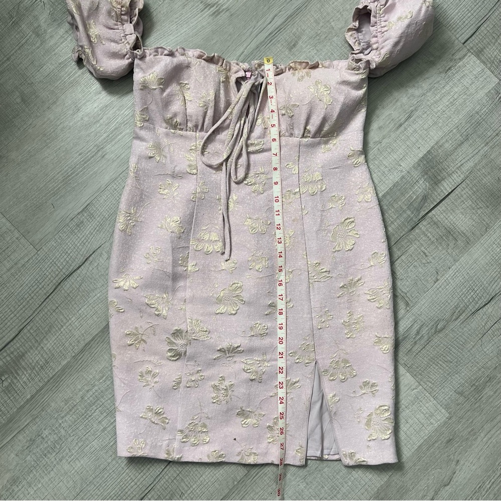 MAJORELLE Solandia Mini Dress Jacquard, Puff-Sleeve Large - Picture 15 of 16